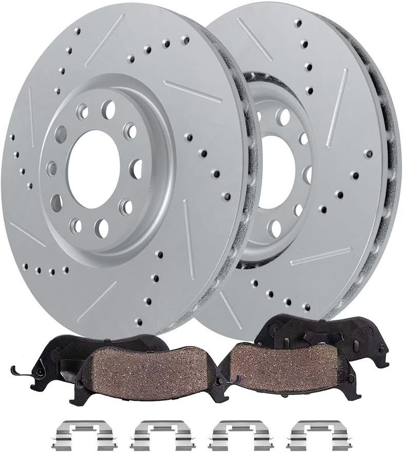 Main Image - Front Drilled Rotors Brake Pads