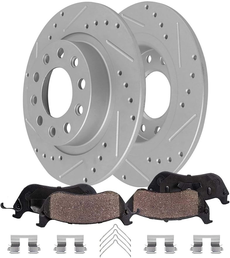 Main Image - Rear Drilled Rotors Brake Pads