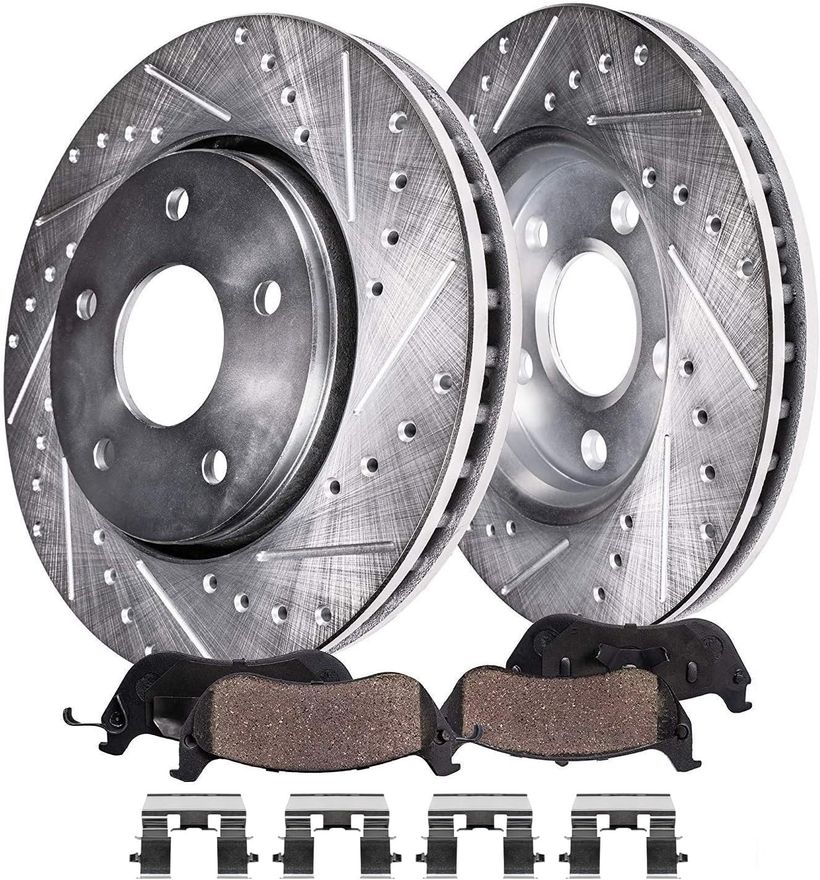 Main Image - Front Drilled Rotors Brake Pads