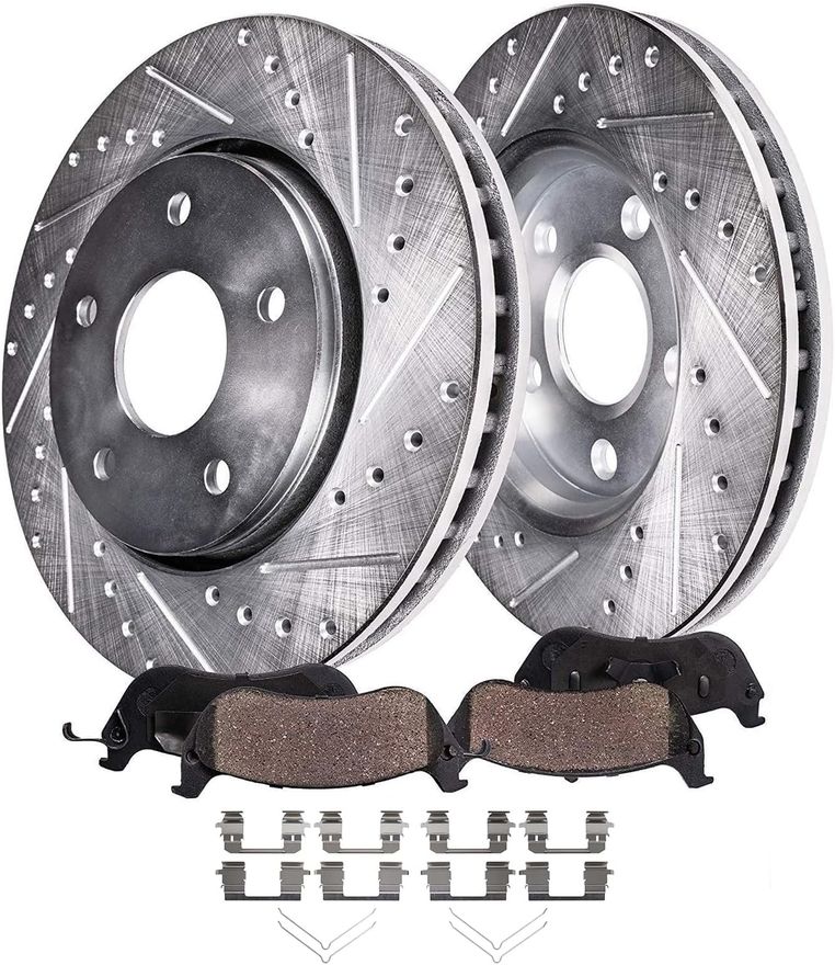 Main Image - Front Drilled Rotors Brake Pads