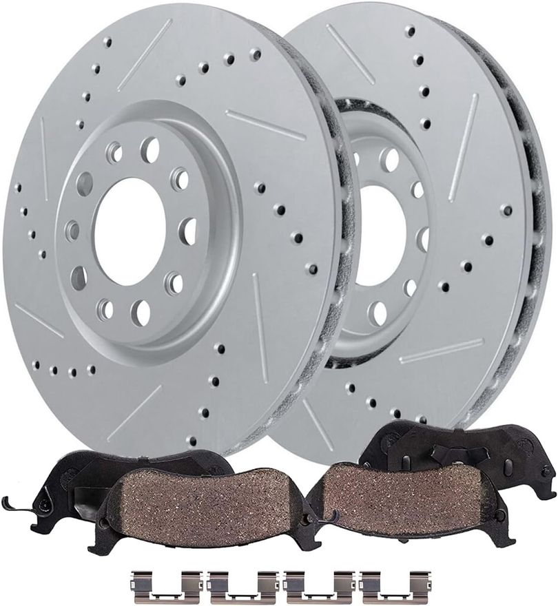 Main Image - Front Drilled Rotors Brake Pads