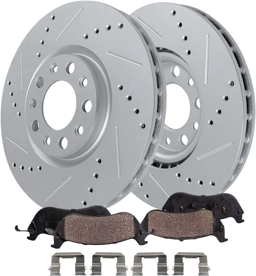 Main Image - Front Drilled Rotors Brake Pads