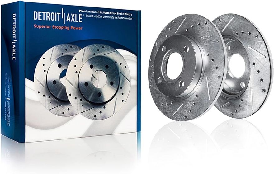 Rear Drilled Disc Brake Rotor - S-800258 x2