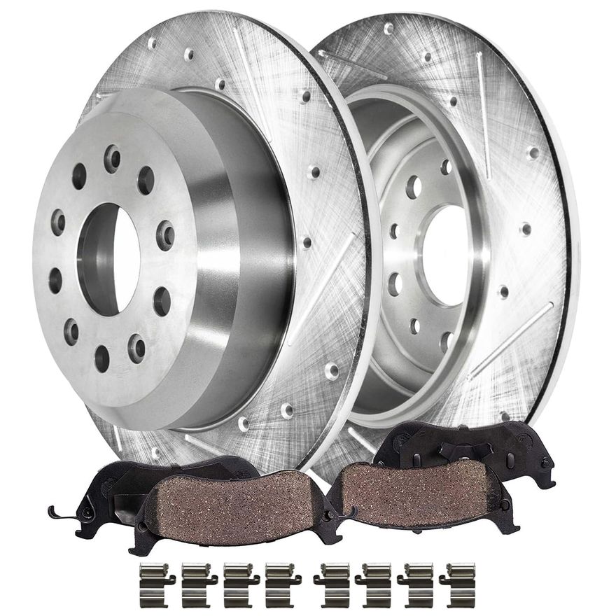 Main Image - Rear Drilled Rotors Brake Pads