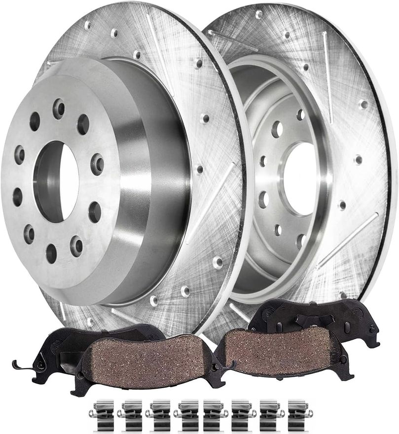 Main Image - Rear Drilled Rotors Brake Pads