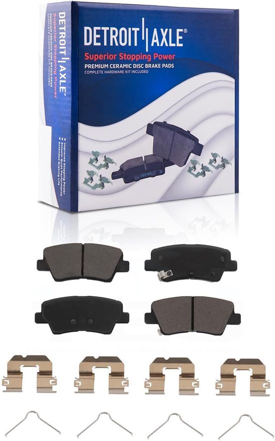 2018 Kia Cadenza 4pc Rear Disc Rotors and Ceramic Brake Pads Kit