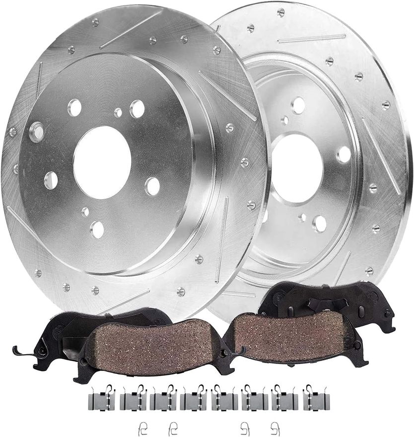 Main Image - Rear Drilled Rotors Brake Pads