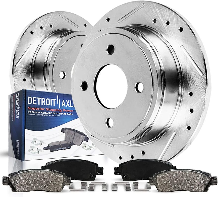 Main Image - Rear Drilled Rotors Brake Pads