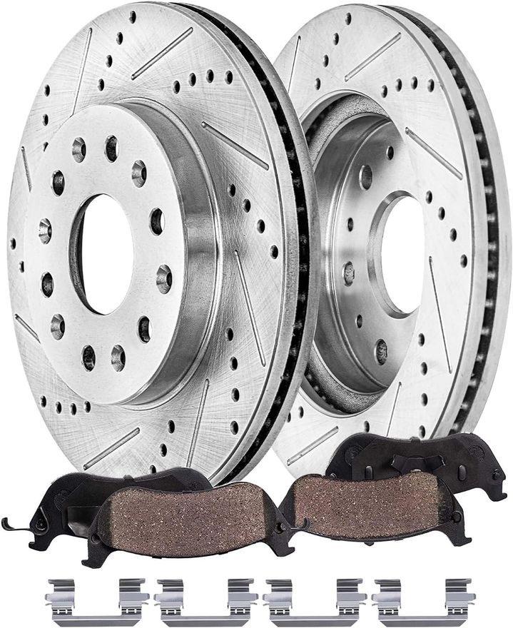 Main Image - Front Drilled Rotors Brake Pads