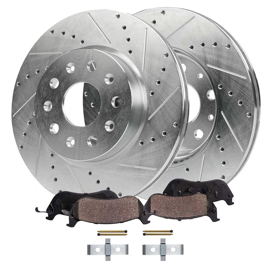 Main Image - Front Drilled Rotors Brake Pads