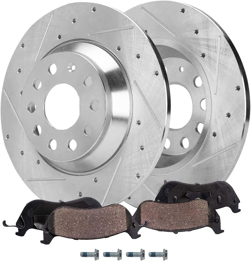 Main Image - Rear Drilled Rotors Brake Pads