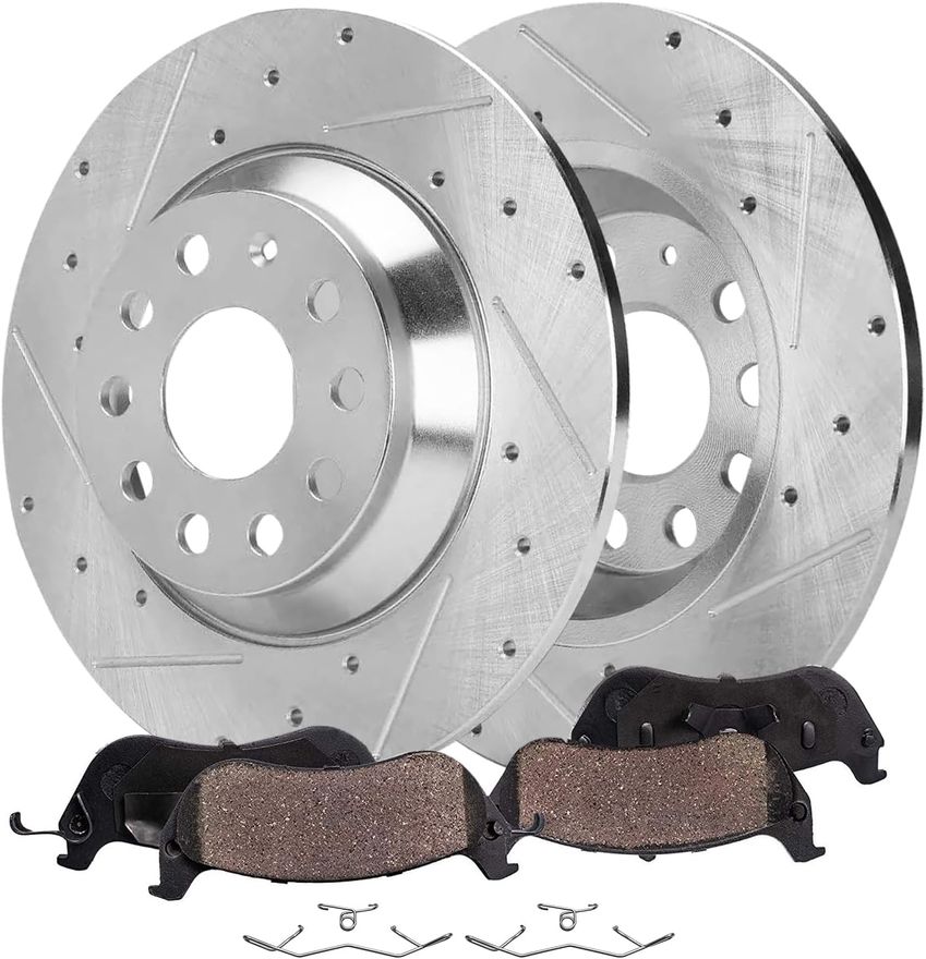 Main Image - Rear Drilled Rotors Brake Pads