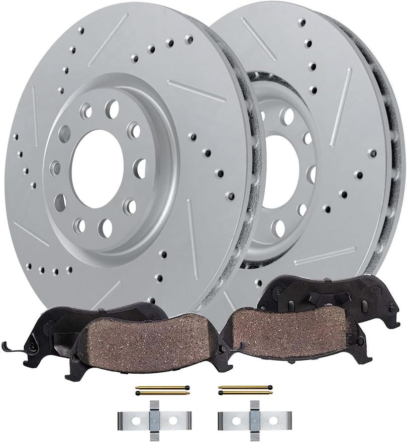 Main Image - Front Drilled Rotors Brake Pads