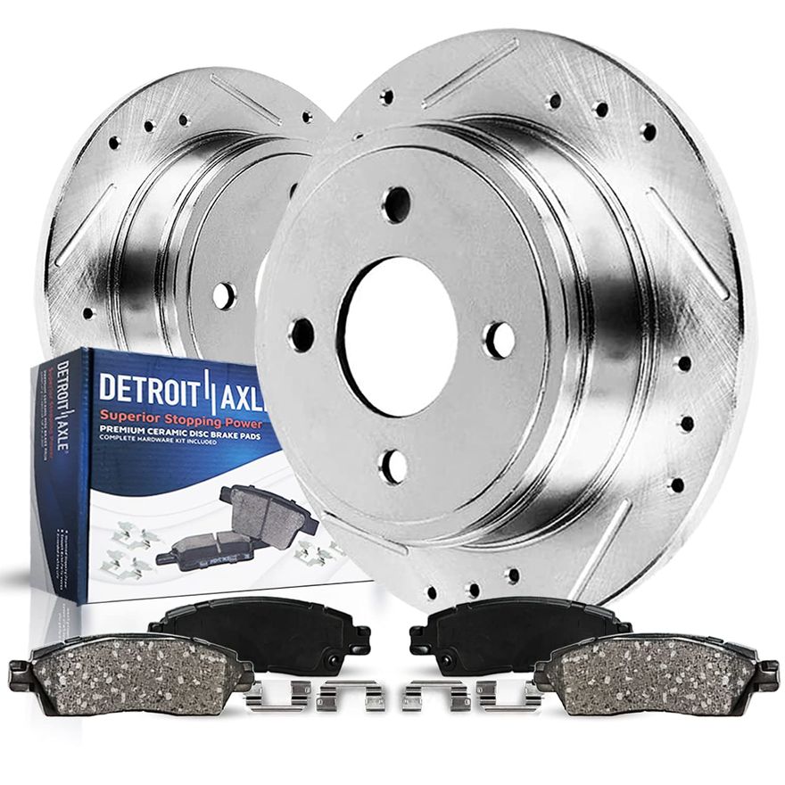 Main Image - Rear Drilled Rotors Brake Pads