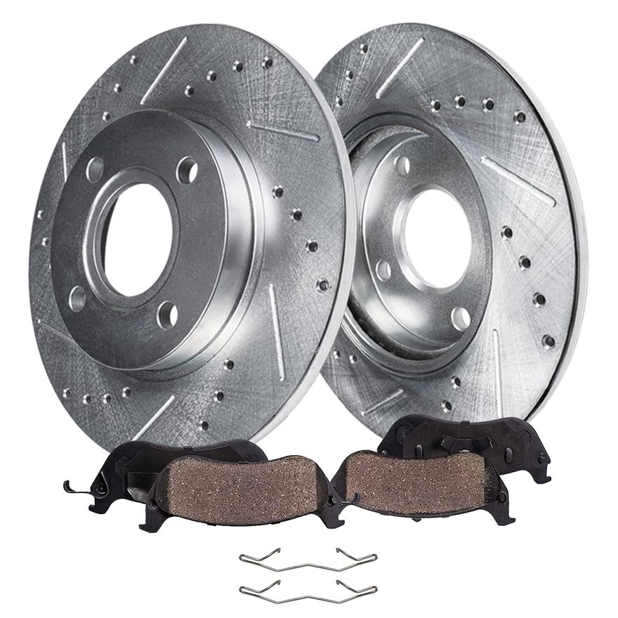 Main Image - Rear Drilled Rotors Brake Pads