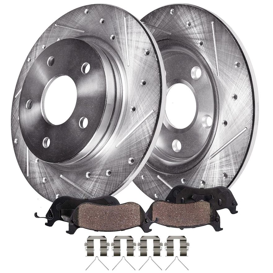 Main Image - Rear Drilled Rotors Brake Pads