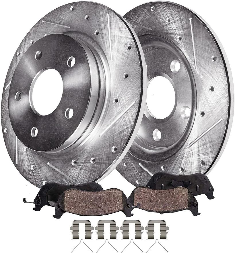 Main Image - Rear Drilled Rotors Brake Pads