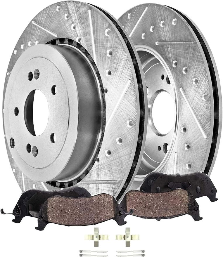 Main Image - Rear Drilled Rotors Brake Pads