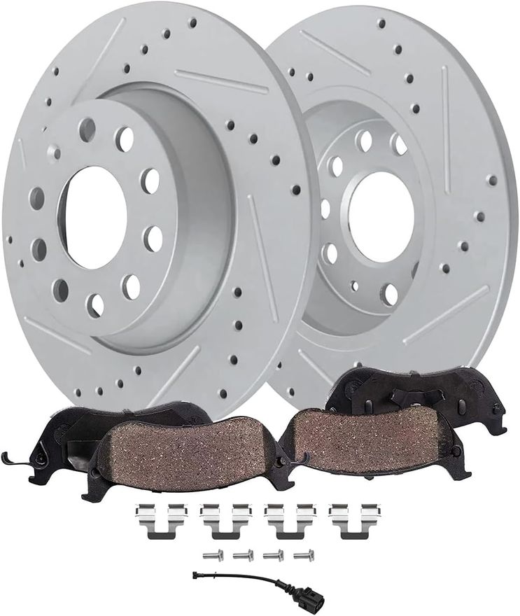 Main Image - Rear Drilled Rotors Brake Pads