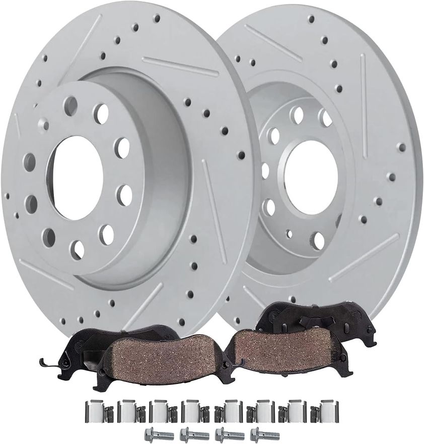 Main Image - Rear Drilled Rotors Brake Pads