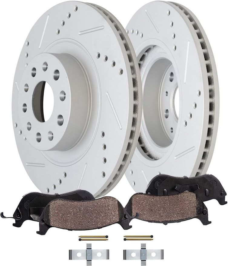 Main Image - Front Drilled Rotors Brake Pads