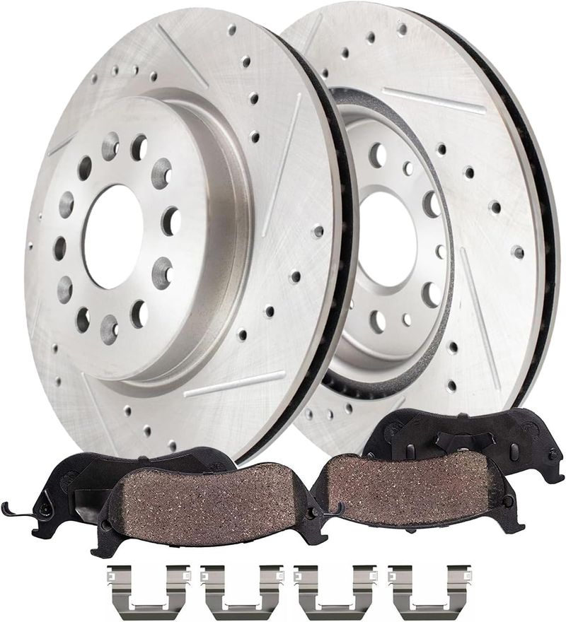 Main Image - Rear Drilled Rotors Brake Pads