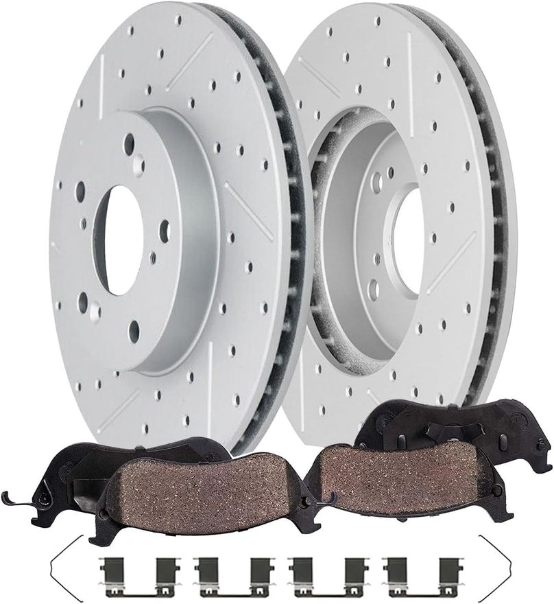 Main Image - Front Drilled Rotors Brake Pads