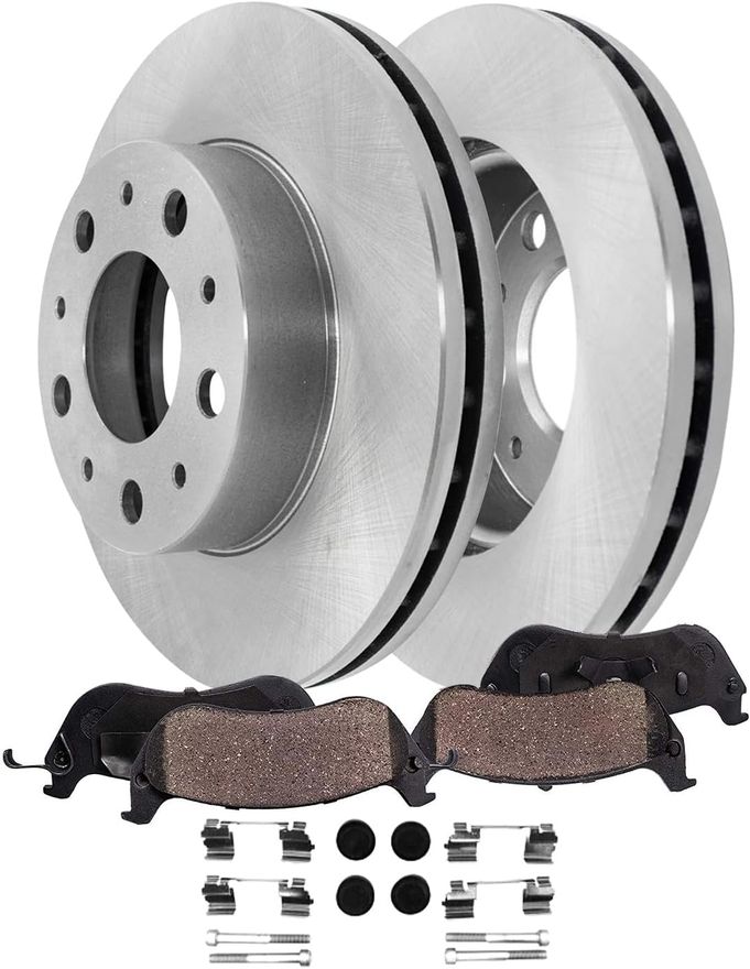 Pc Front Disc Rotors And Ceramic Brake Pads Kit