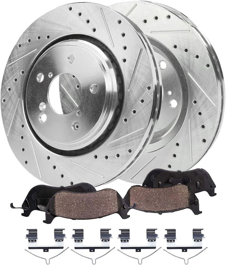 Main Image - Front Drilled Rotors Brake Pads