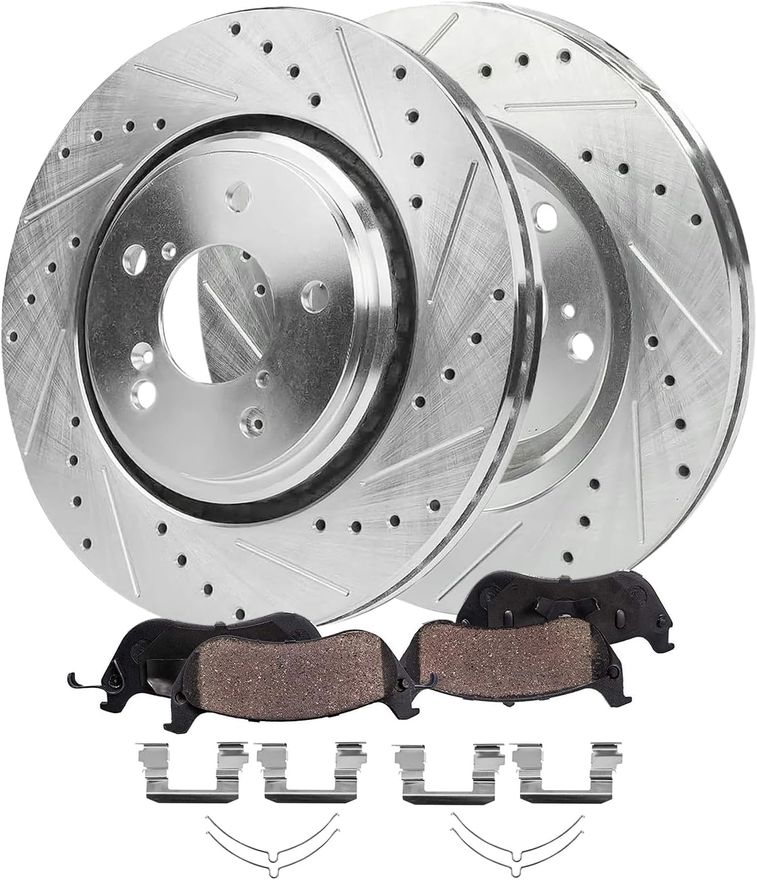 Main Image - Front Drilled Rotors Brake Pads