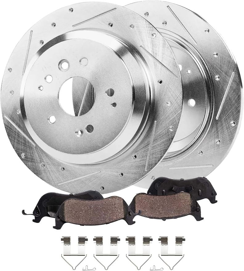 Main Image - Rear Drilled Rotors Brake Pads