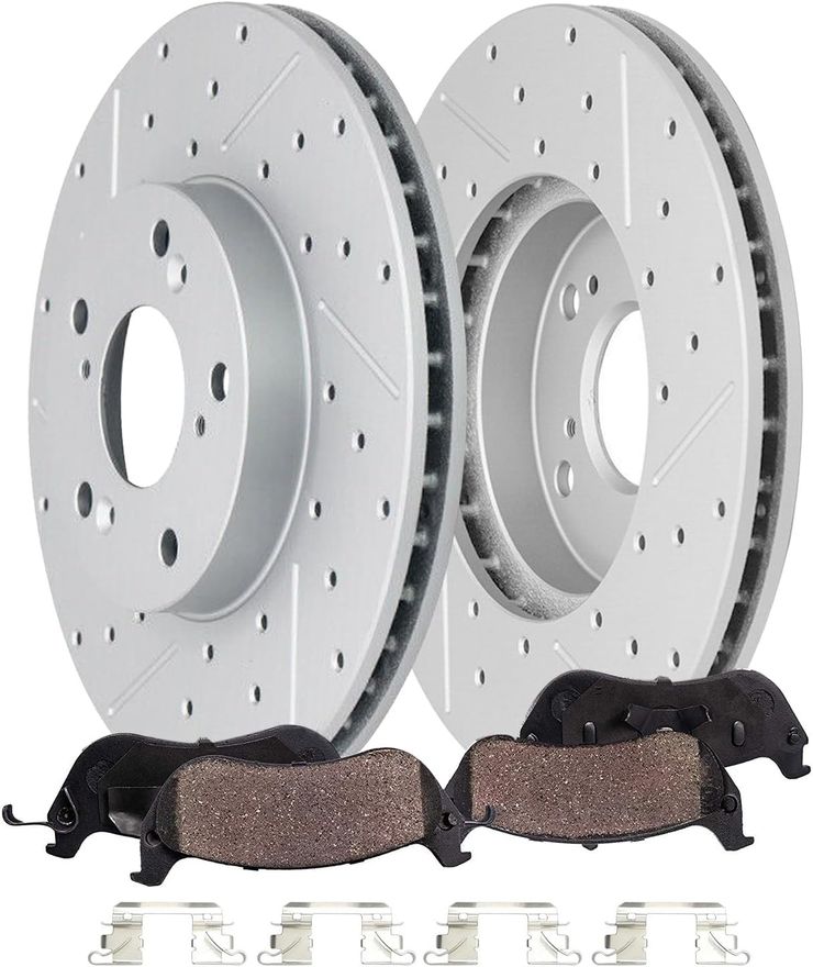 Main Image - Front Drilled Rotors Brake Pads