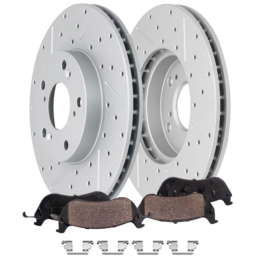 Main Image - Front Drilled Rotors Brake Pads