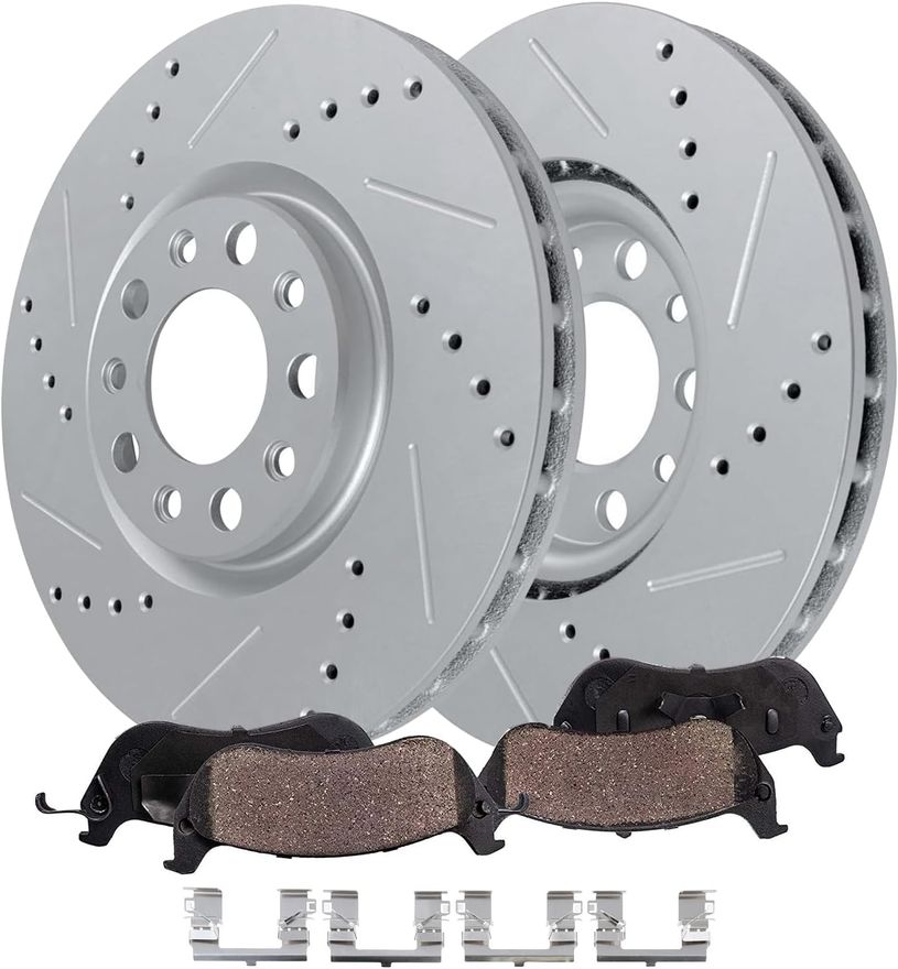 Main Image - Front Drilled Rotors Brake Pads