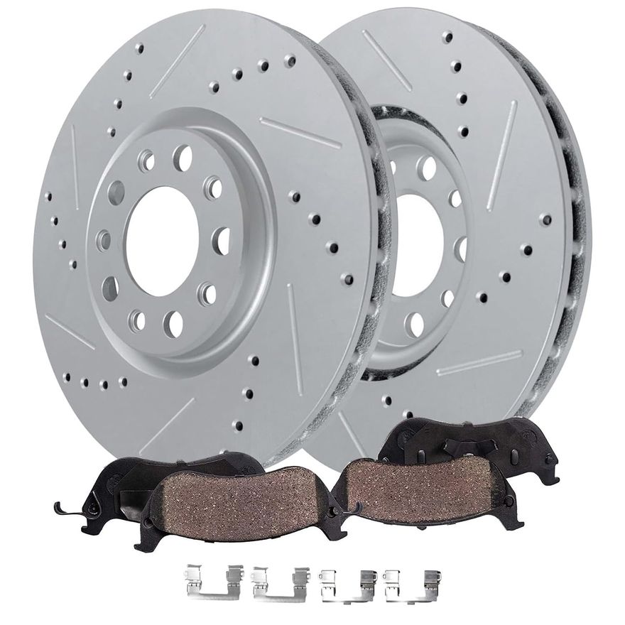 Main Image - Front Drilled Rotors Brake Pads