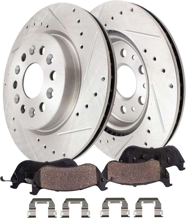 Main Image - Rear Drilled Rotors Brake Pads