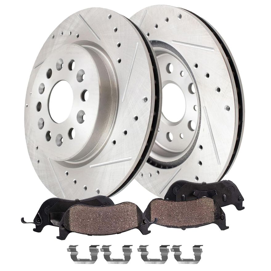 Main Image - Rear Drilled Rotors Brake Pads