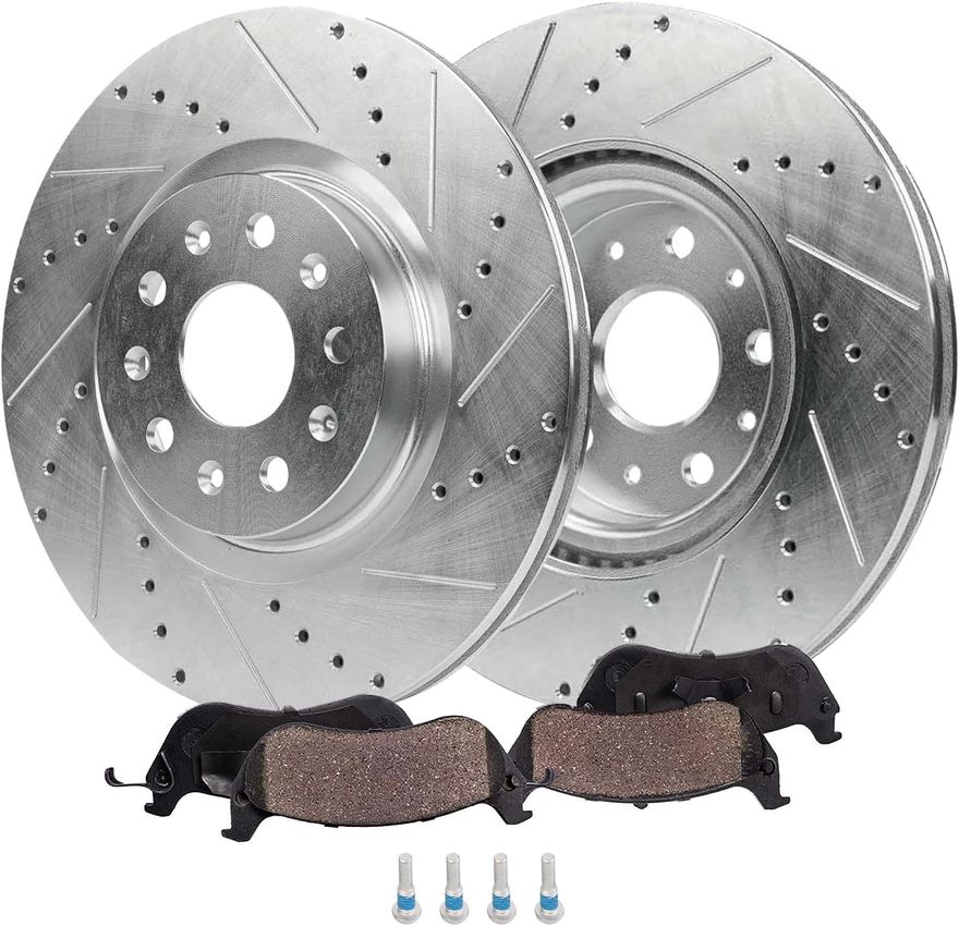 Main Image - Front Drilled Rotors Brake Pads