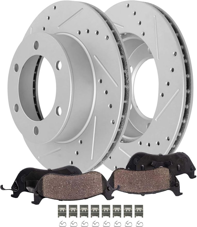 Main Image - Rear Drilled Rotors Brake Pads