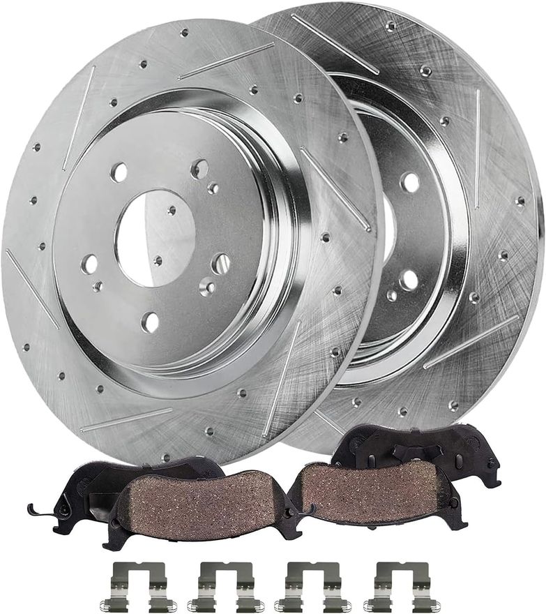 Main Image - Rear Drilled Rotors Brake Pads