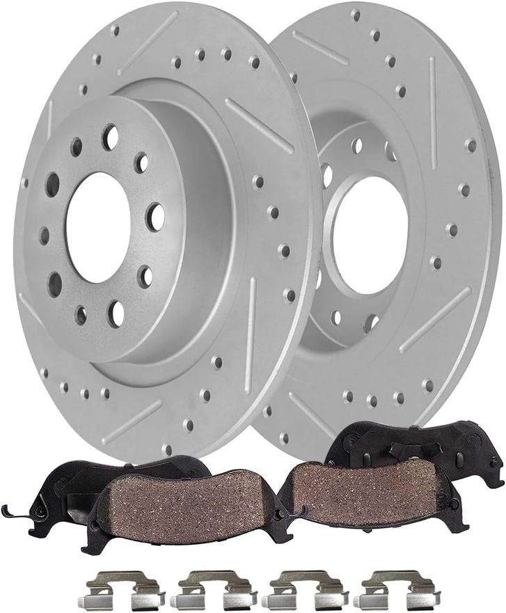 Main Image - Rear Drilled Rotors Brake Pads