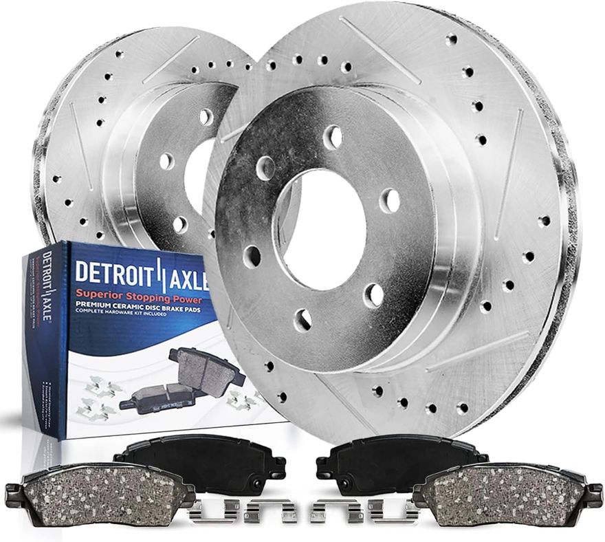 Main Image - Rear Drilled Rotors Brake Pads