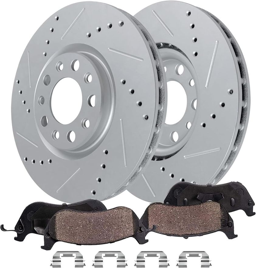 Main Image - Front Drilled Rotors Brake Pads