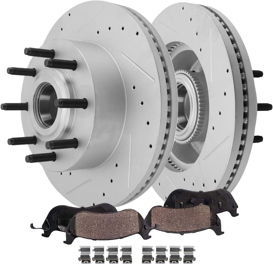 Main Image - Front Drilled Rotors Brake Pads