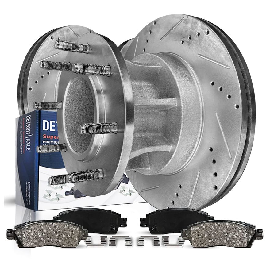 Main Image - Front Drilled Rotors Brake Pads
