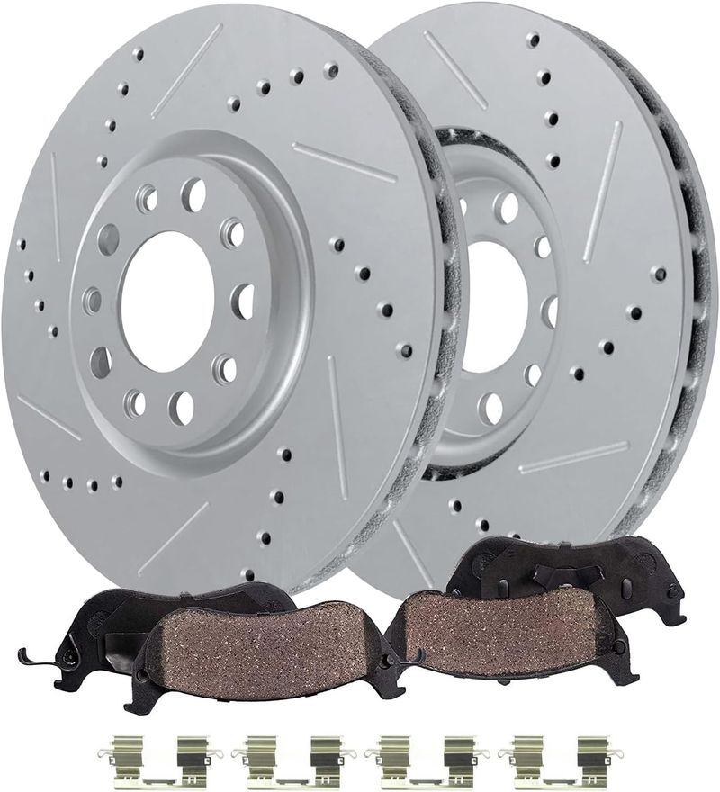 Main Image - Rear Drilled Rotors Brake Pads