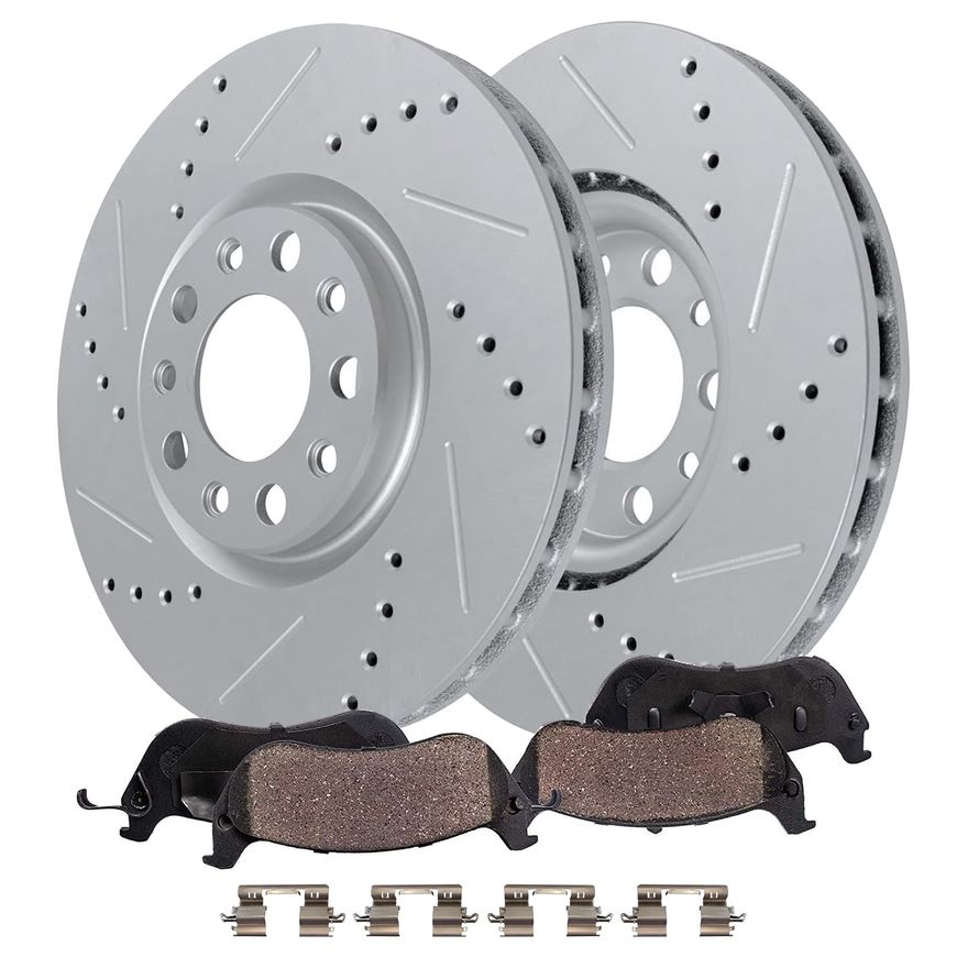 Main Image - Rear Drilled Rotors Brake Pads