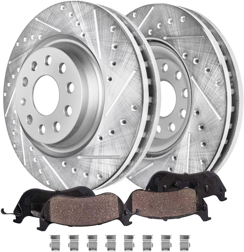 Main Image - Front Drilled Rotors Brake Pads