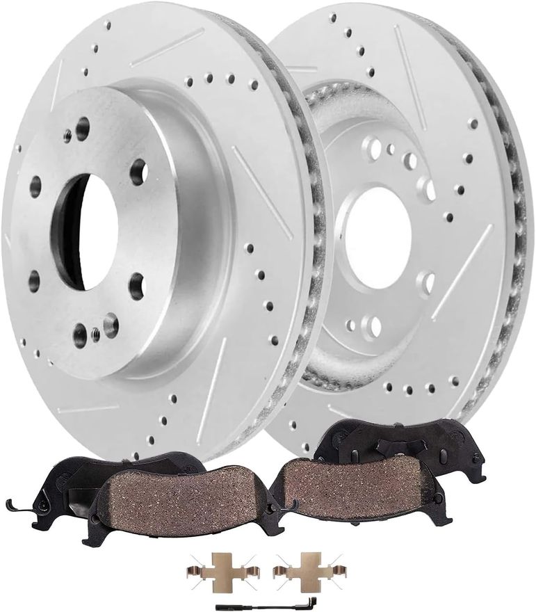 Main Image - Front Drilled Rotors Brake Pads