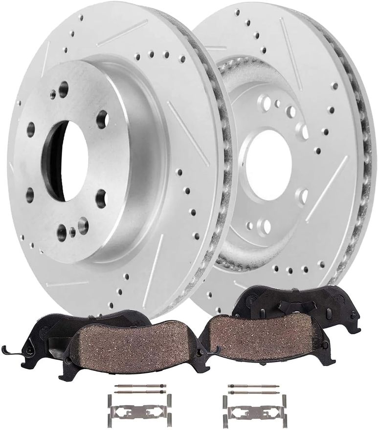 Main Image - Front Drilled Rotors Brake Pads